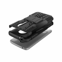 Handy Tasche Lenovo Motorola Panzer Hülle Hybrid Case Cover Schutzhülle Bumper Motorola Moto E5 Play Schwarz