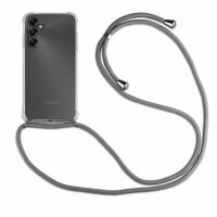 Handykette für Samsung Galaxy A05s Handyhülle mit Band Case TPU Hülle mit Kordel Grau