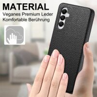Hülle Handyhülle Stoßfeste Handy Tasche Ultra-Dünn Case Leder Bumper für Samsung Galaxy S23 FE Schwarz