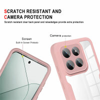 360° Grad Hülle Xiaomi 14 Pro Handyhülle vollschutz Integriertem Displayschutz Rosa