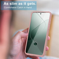 360° Grad Hülle Xiaomi 14 Pro Handyhülle vollschutz Integriertem Displayschutz Rosa