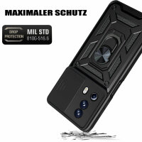 Outdoor Panzer Hülle Xiaomi 13 Lite Handyhülle mit Kameraschutz Ringhalter Case Schwarz