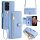 Handykette für Samsung Galaxy S21 Ultra – Handyhülle mit Band PU-Leder Hellblau