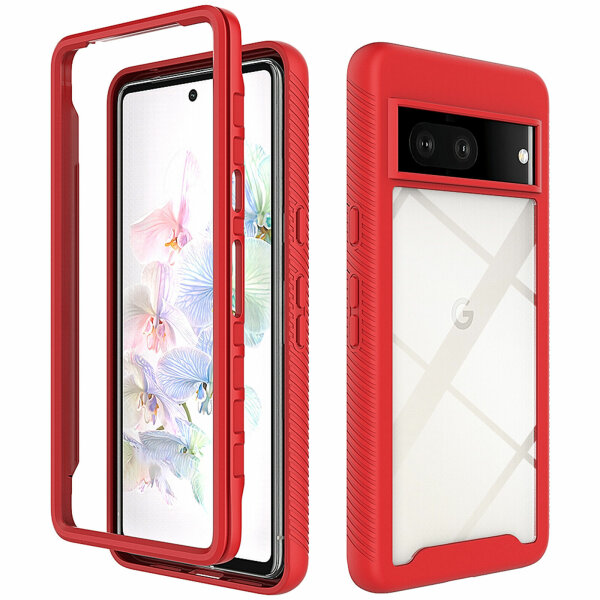 Hülle für Google Pixel 7 / 7 Pro Handyhülle Cover 2-teilig TPU Body Bumper Case  Rot Google Pixel 7 Pro