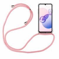 Handykette Xiaomi Redmi 13C / Poco C65 Handyhülle mit Band Hülle mit Kordel Rosa