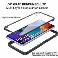 360° Grad Hülle Xiaomi Redmi Note 12 Pro+ vollschutz Integriertem Displayschutz Schwarz