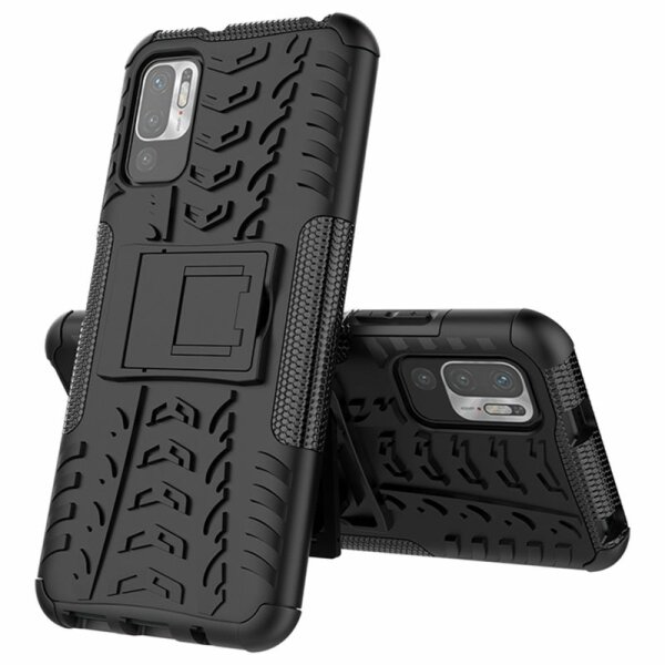 Schutz Hülle Xiaomi Handy Tasche Case Cover Silikon Schale Outdoor Handyhülle BF Xiaomi Redmi Note 10 5G Schwarz