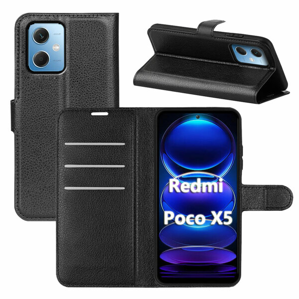 Hülle für Poco X5 5G, Xiaomi Redmi Note12 5G Handy Tasche Handyhülle Wallet Case