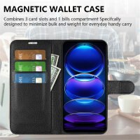 Hülle für Poco X5 5G, Xiaomi Redmi Note12 5G Handy Tasche Handyhülle Wallet Case