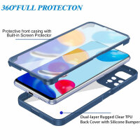 360°Grad Hülle Xiaomi Redmi Note 11 Pro Handyhülle mi Integriertem Displayschutz Blau