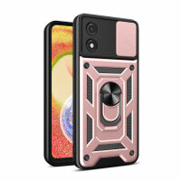 Outdoor Panzer Hülle Motorola Moto E13 Handyhülle mit Kameraschutz Ringhalter Rosegold