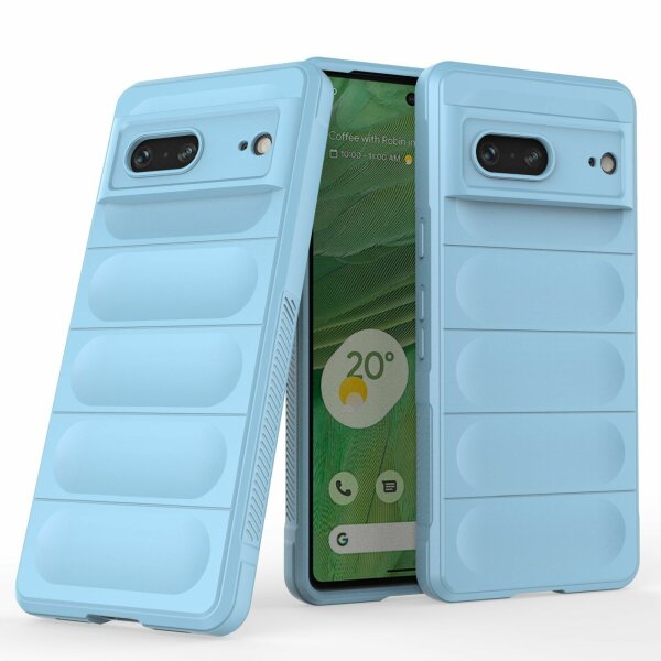 Hülle für Google Pixel 7 Handyhülle Handy Tasche Back Cover Bumper TPU Case Hellblau