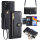 Handykette Xiaomi Hülle mit Band Handyhülle Kartenfächer PU Leder Umhängetasche Redmi Note 11 Pro / Redmi Note 12 Pro 4G Schwarz