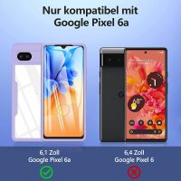 360° Hülle für Google Pixel 6A Rundum vollschutz mit Integriertem Displayschutz Lila