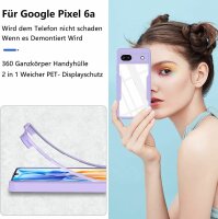 360° Hülle für Google Pixel 6A Rundum vollschutz mit Integriertem Displayschutz Lila