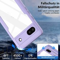360° Hülle für Google Pixel 6A Rundum vollschutz mit Integriertem Displayschutz Lila
