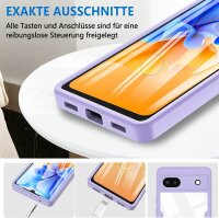 360° Hülle für Google Pixel 6A Rundum vollschutz mit Integriertem Displayschutz Lila