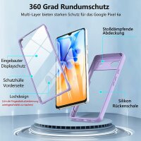 360° Hülle für Google Pixel 6A Rundum vollschutz mit Integriertem Displayschutz Lila