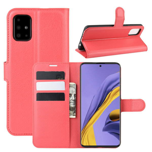 Handy Tasche für Samsung Galaxy A51 SM-A515 Hülle Case Buchhülle Klapphülle TPU PU-Leder Rot