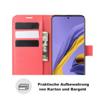 Handy Tasche für Samsung Galaxy A51 SM-A515 Hülle Case Buchhülle Klapphülle TPU PU-Leder Rot