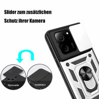 Outdoor Panzer Hülle Xiaomi 13T / 13T Pro Handyhülle Kameraschutz Ringhalter Silber