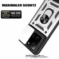 Outdoor Panzer Hülle Xiaomi 13T / 13T Pro Handyhülle Kameraschutz Ringhalter Silber
