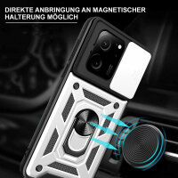 Outdoor Panzer Hülle Xiaomi 13T / 13T Pro Handyhülle Kameraschutz Ringhalter Silber