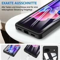 360° Hülle für Google Pixel 6A Rundum vollschutz mit Integriertem Displayschutz Schwarz