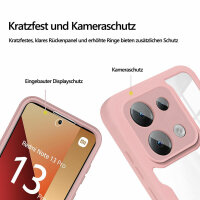 360° Grad Hülle Xiaomi Redmi Note 13 Pro 4G mit Integriertem Displayschutz Rosa