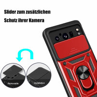 Outdoor Panzer Hülle Google Pixel 8 Pro Handyhülle mit Kameraschutz Ringhalter Rot