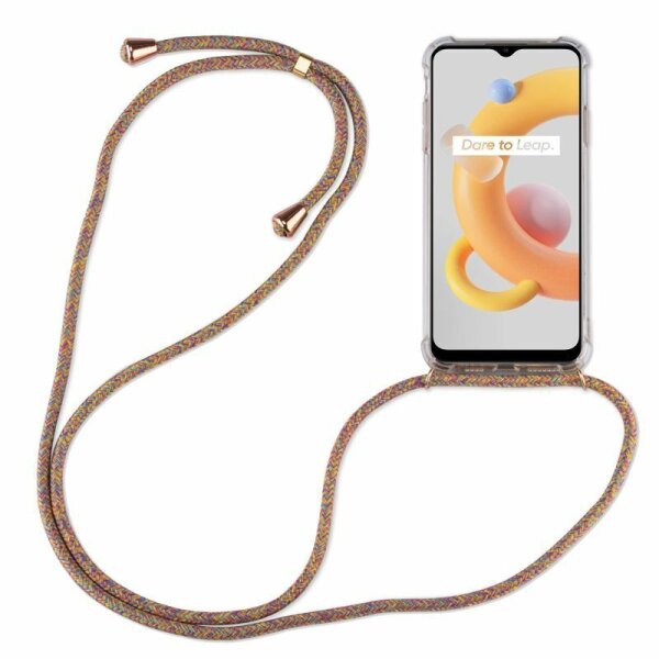 Handykette Realme C11 2021 Handyhülle mit Band Schutz Hülle Kordel Handy Tasche in Rainbow