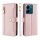 Handykette Xiaomi Hülle mit Band Handyhülle Kartenfächer PU Leder Umhängetasche Redmi 13C / Poco C65 Rosa
