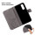 Huawei Hülle Handy Tasche Handyhülle Wallet Case Schutzhülle Blumen Mappe Etui  Huawei P-Smart 2021 Grau