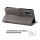 Huawei Hülle Handy Tasche Handyhülle Wallet Case Schutzhülle Blumen Mappe Etui  Huawei P-Smart 2021 Grau