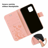 Handyhülle für Apple iPhone 11 – Klapphülle Rosegold Blume