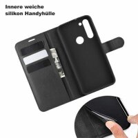 Handy Tasche Motorola Moto, Hülle Handyhülle Flip Cover Case Schutzhülle Etui BF Motorola Moto G8 Power Schwarz