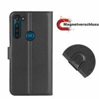 Handy Tasche Motorola Moto, Hülle Handyhülle Flip Cover Case Schutzhülle Etui BF Motorola Moto G8 Power Schwarz