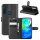 Handy Tasche Motorola Moto, Hülle Handyhülle Flip Cover Case Schutzhülle Etui BF Motorola Moto G8 Power Schwarz