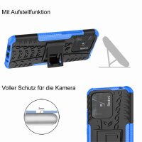 Xiaomi Redmi 10C, Schutz Hülle Handy Tasche Outdoor Case Back Cover TPU Bumper Blau