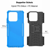 Xiaomi Redmi 10C, Schutz Hülle Handy Tasche Outdoor Case Back Cover TPU Bumper Blau