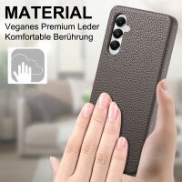 Hülle Handyhülle Stoßfeste Handy Tasche Ultra-Dünn Case Leder Bumper für Samsung Galaxy A55 Grau