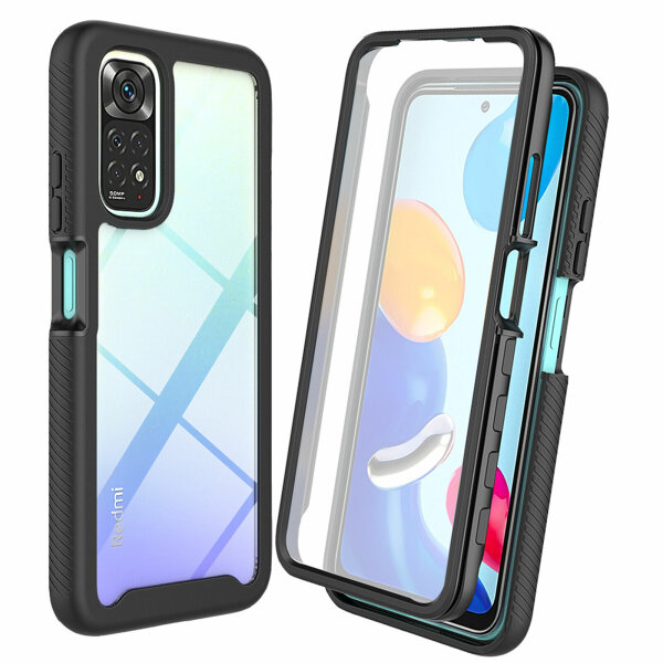 Panzer Hülle Handy Tasche 360 Grad TPU vollschutz mit Integriertem Displayschutz Xiaomi Redmi Note 11 Pro