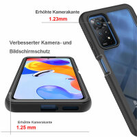 Panzer Hülle Handy Tasche 360 Grad TPU vollschutz mit Integriertem Displayschutz Xiaomi Redmi Note 11 Pro