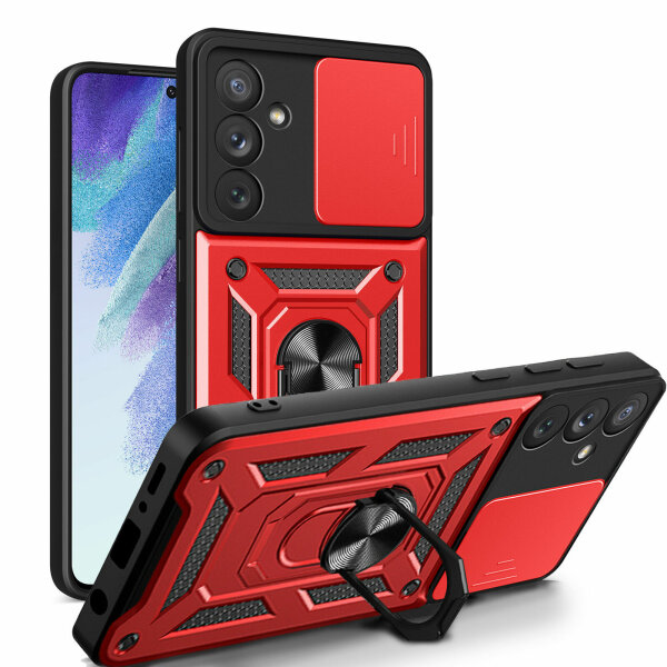Outdoor Panzer Hülle für Samsung Galaxy A54 5G mit Kameraschutz Ringhalter  Rot