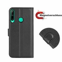 Handy Tasche Huawei Handyhülle Cover Case Klapp Schutz Hülle Etui Wallet Bumper Huawei P40 Lite E Schwarz