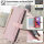 Handykette Motorola Hülle mit Band Handyhülle Kartenfächer Leder Umhängetasche Moto G84 Rosa
