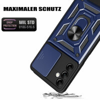 Outdoor Panzer Hülle für Samsung Galaxy A14 mit Kameraschutz Ringhalter Bumper  Blau