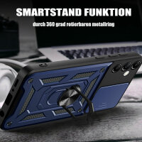 Outdoor Panzer Hülle für Samsung Galaxy A14 mit Kameraschutz Ringhalter Bumper  Blau