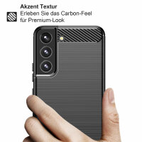 Schutz Hülle für Samsung Galaxy S22, S22+, S22 Ultra, Silikon Case Outdoor TPU Galaxy S22+ Plus ( Carbon )
