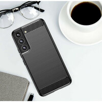 Schutz Hülle für Samsung Galaxy S22, S22+, S22 Ultra, Silikon Case Outdoor TPU Galaxy S22+ Plus ( Carbon )